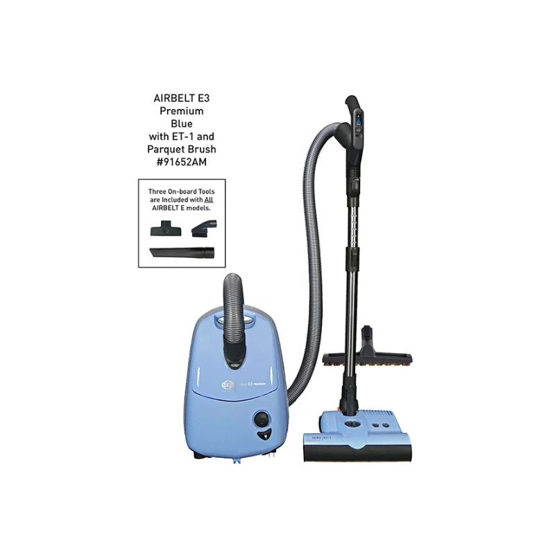 SEBO E3 Pastel Blue Canister Vacuum – Premium Cleaning