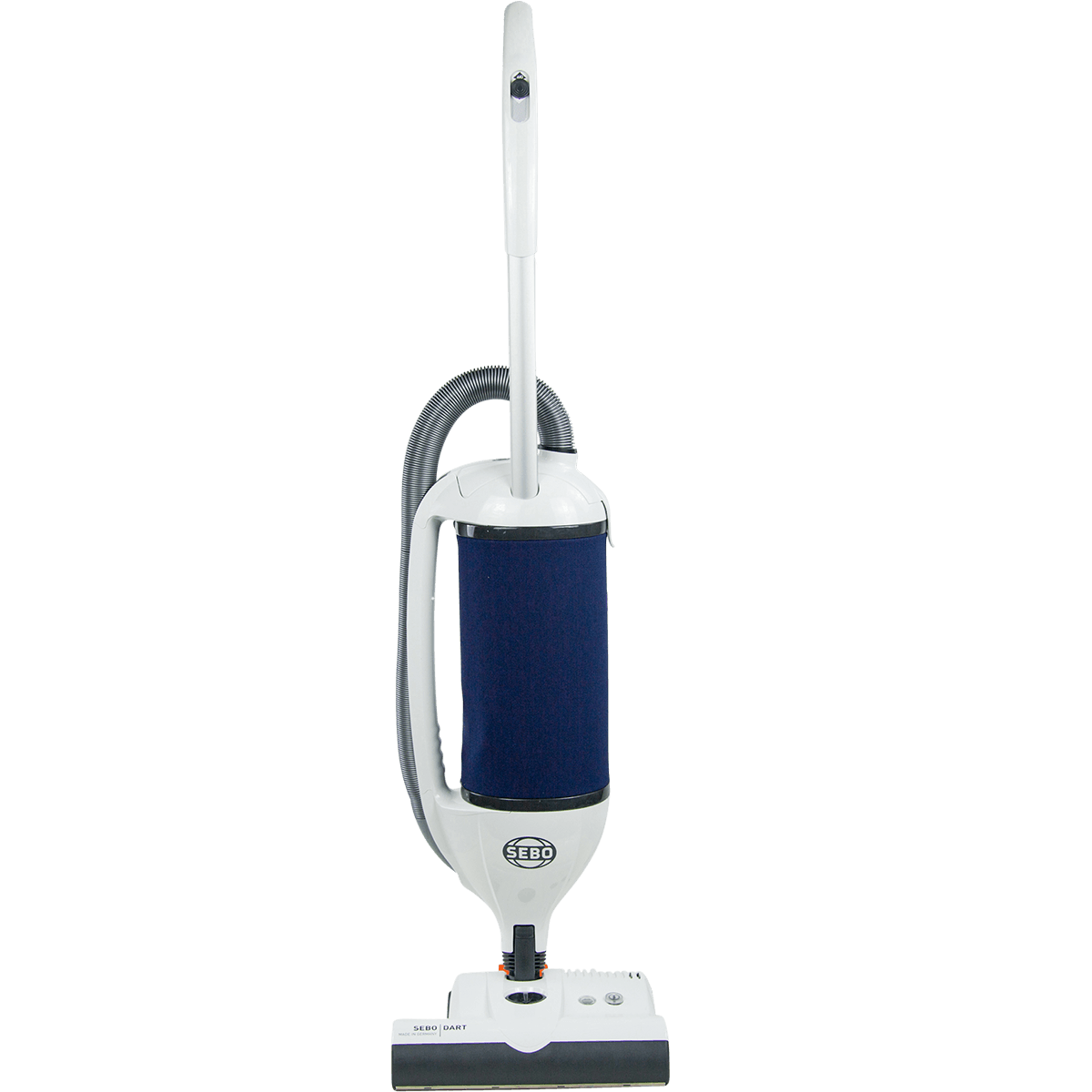 SEBO Dart German Upright Vacuum in White/Blue