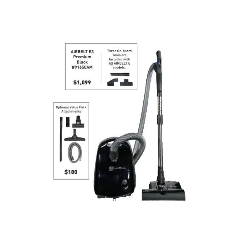 SEBO E3 Onyx Canister Vacuum – Premium HEPA Filtration