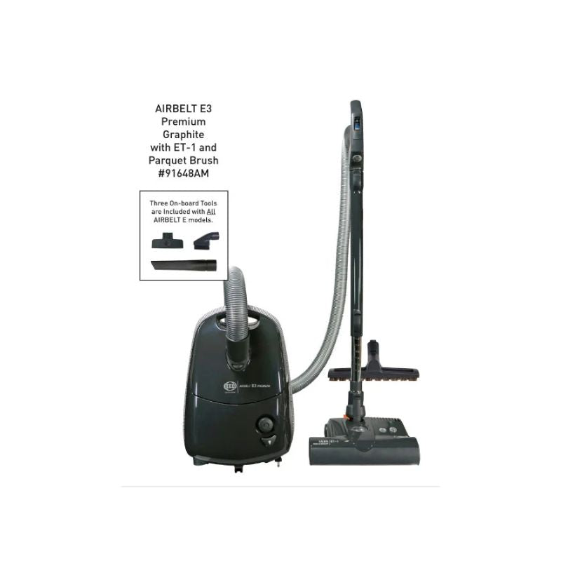 SEBO E3 Graphite Canister Vacuum - Premium Cleaning