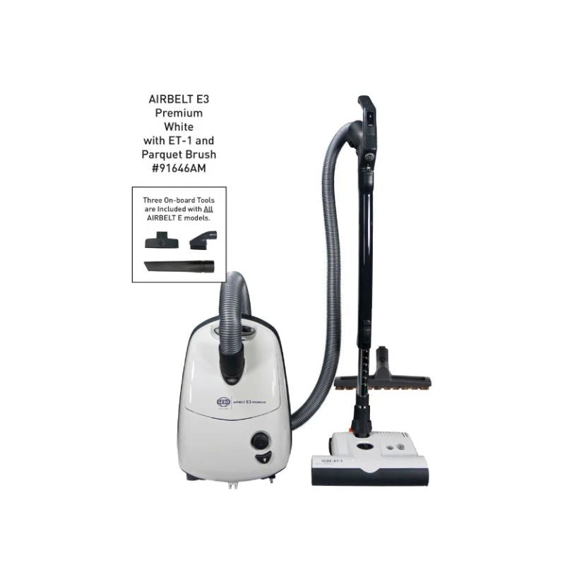 SEBO E3 Canister Vacuum with Power Head – White