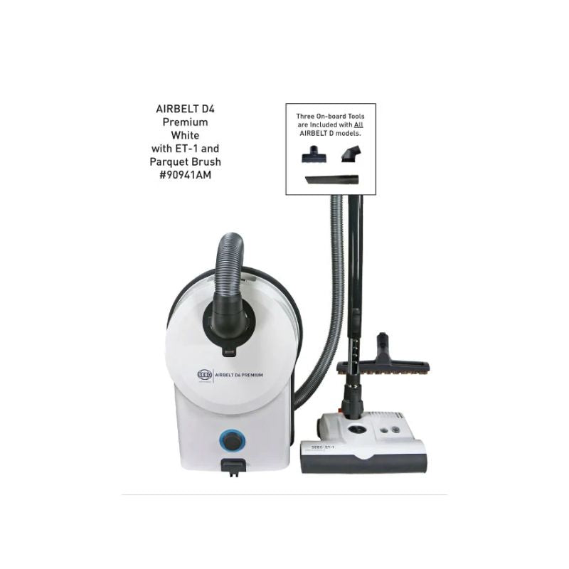 SEBO D4 White Canister Vacuum - Premium Cleaning Power